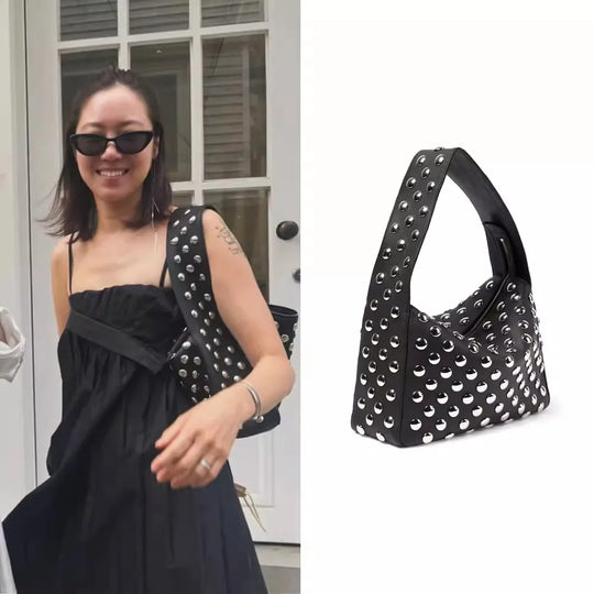 ZOE STUDDED SHOULDER BAG